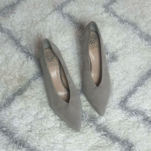 Vince Camuto Taupe Suede Heels - Picture 1 of 8